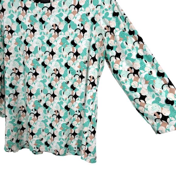 JM Collection Sz Large Tropical Stretch Comfy Blouse Shirt Top Beach Business - Picture 5 of 7